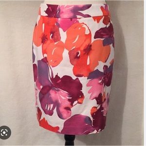 LOFT floral pencil skirt